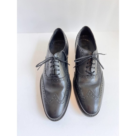 COLE HAAN Men\'s Black Leather Modern Classics Wingtip Oxford Shoes size 8.5 main image 4